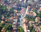 Zagreb, Markt aus der Vogelperspektive