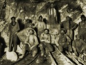 Foto einer Goldmiene aus dem Jahr 1890 Johannesburg, Goldmiene