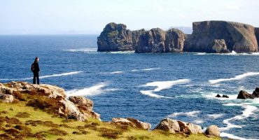 Arbeiten an den Klippen von Slieve League