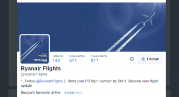 Ryanair twittert Flugstatus
